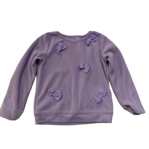 4/20$ Fleece Lavender Baby Toddler Sweatshirt with Bows Size 24 months